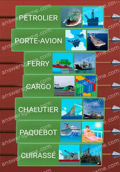 Les solutions pour le jeu Word Logic Chateau 2 Oh mon bateau