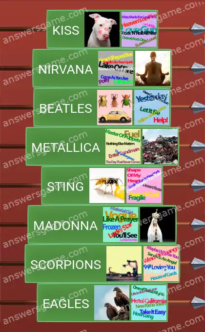 Les solutions pour le jeu Word Logic Chateau 3 Vraies rockstars