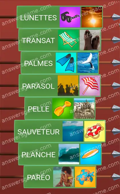 Les solutions pour le jeu Word Logic Chateau 3 Vamos a la playa