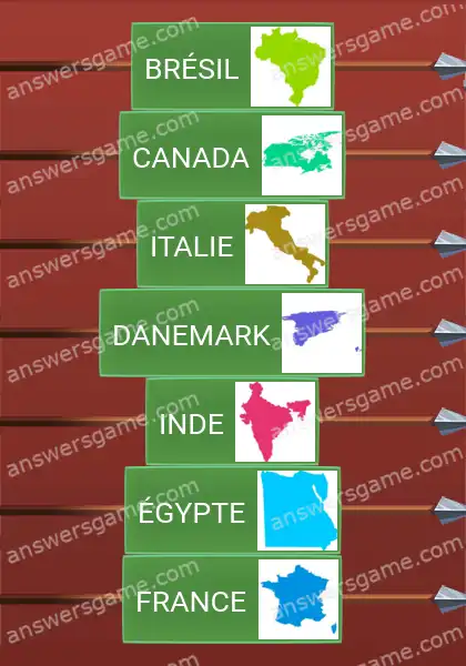 Les solutions pour le jeu Word Logic Chateau 3 Pays en forme