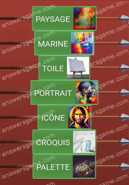 Les solutions pour le jeu Word Logic Chateau 3 Peinture