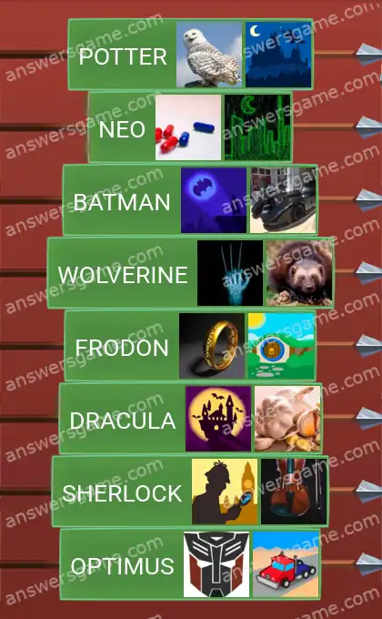 Les solutions pour le jeu Word Logic Chateau 3 Héros et antihéros