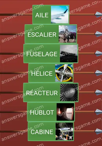Les solutions pour le jeu Word Logic Chateau 3 Parties d'avion