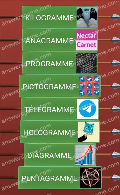 Les solutions pour le jeu Word Logic Chateau 4 gramme