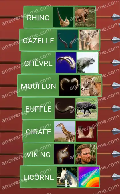 Les solutions pour le jeu Word Logic Chateau 4 Bêtes cornues