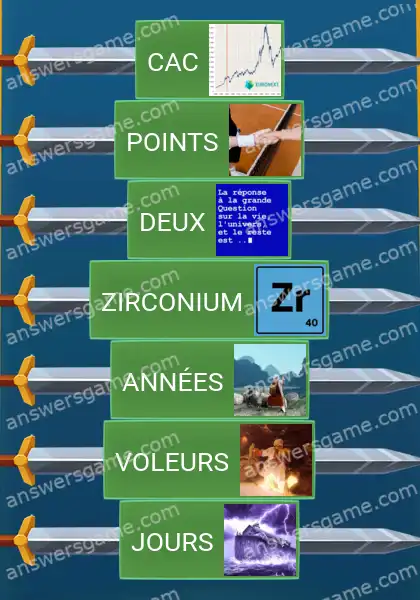 Les solutions pour le jeu Word Logic Chateau 4 Quarante