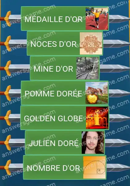 Les solutions pour le jeu Word Logic Chateau 4 Ruée vers l'or