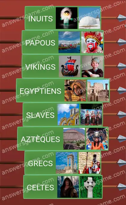 Les solutions pour le jeu Word Logic Chateau 5 Peuples ancestraux