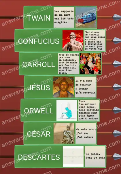 Les solutions pour le jeu Word Logic Chateau 5 Citations impérissables