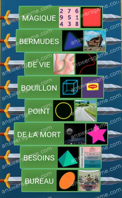 Les solutions pour le jeu Word Logic Chateau 5 En formes