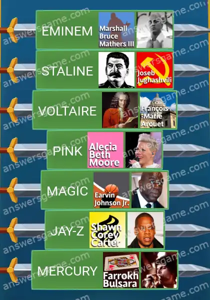 Les solutions pour le jeu Word Logic Chateau 5 Alias