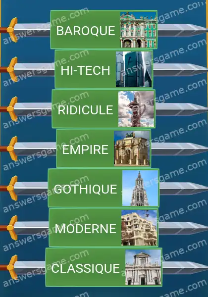 Les solutions pour le jeu Word Logic Chateau 5 Style immobile