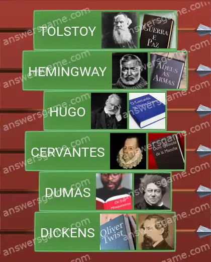 Respostas ao jogo Word Logic Castelo 1 Escritores famosos