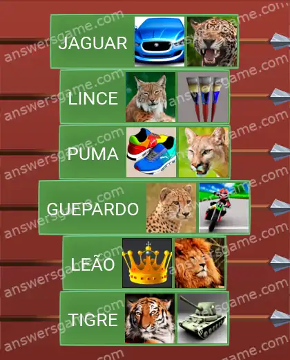 Respostas ao jogo Word Logic Castelo 1 Família felina