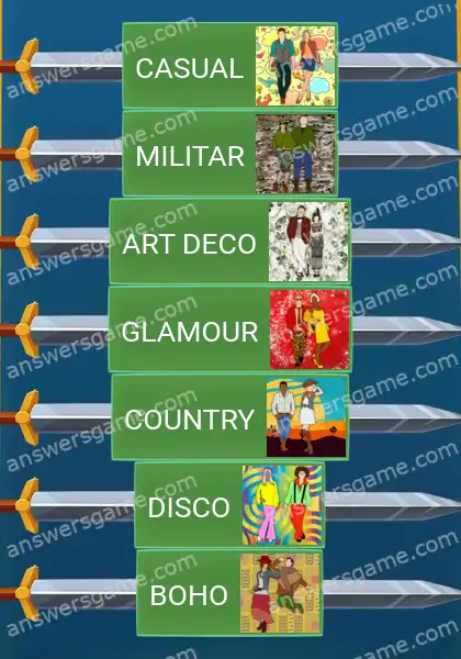 Respostas ao jogo Word Logic Castelo 1 Estilos de moda