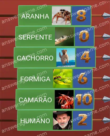 Respostas ao jogo Word Logic Castelo 1 Quantas patas tem