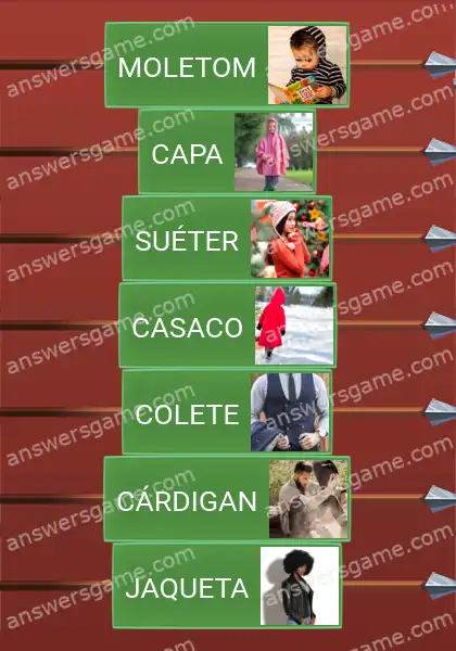 Respostas ao jogo Word Logic Castelo 1 Roupas de frio