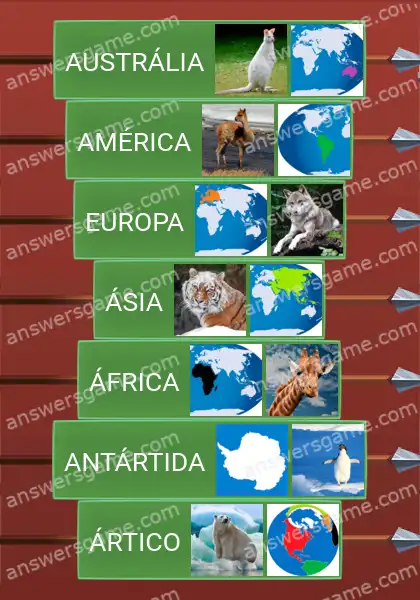 Respostas ao jogo Word Logic Castelo 1 Regiões do mundo