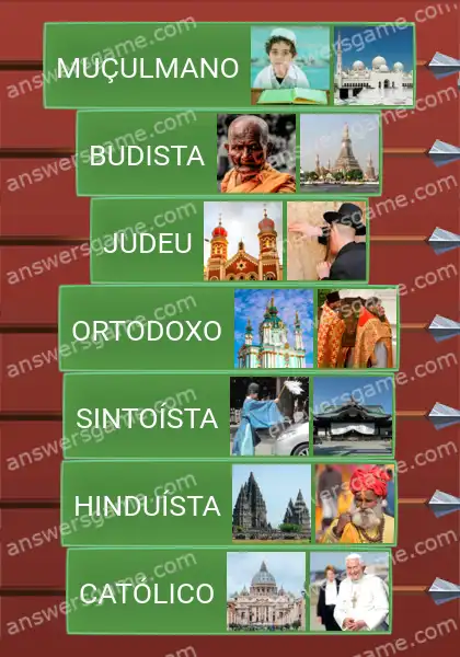 Respostas ao jogo Word Logic Castelo 1 Sua religião