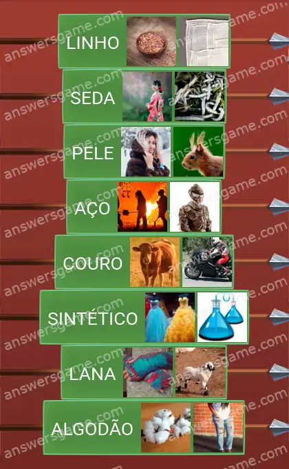Respostas ao jogo Word Logic Castelo 1 Tecidos e mais