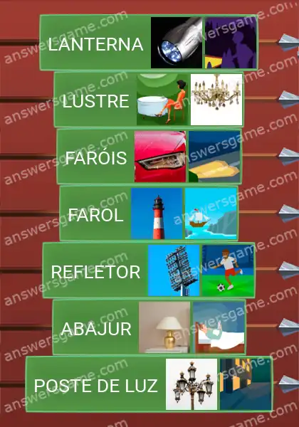 Respostas ao jogo Word Logic Castelo 1 Fontes de luz