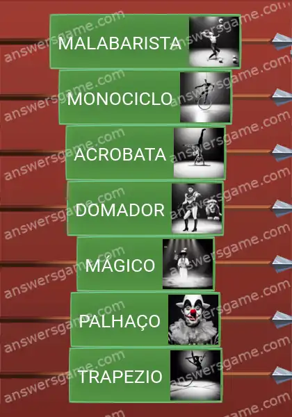 Respostas ao jogo Word Logic Castelo 2 Shows de circo