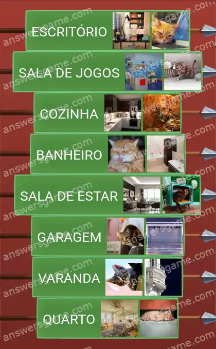 Respostas ao jogo Word Logic Castelo 2 Gatos e quartos
