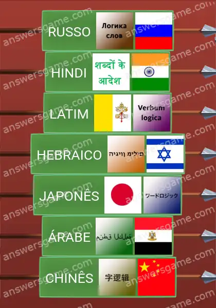 Respostas ao jogo Word Logic Castelo 2 Linguagem escrita