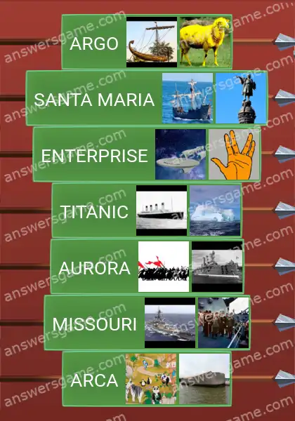 Respostas ao jogo Word Logic Castelo 2 Barcos míticos