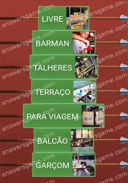 Respostas ao jogo Word Logic Castelo 2 No restaurante