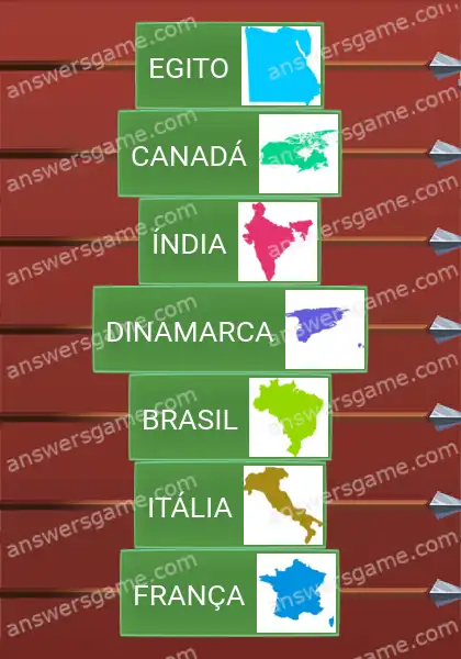 Respostas ao jogo Word Logic Castelo 3 Contornos de países