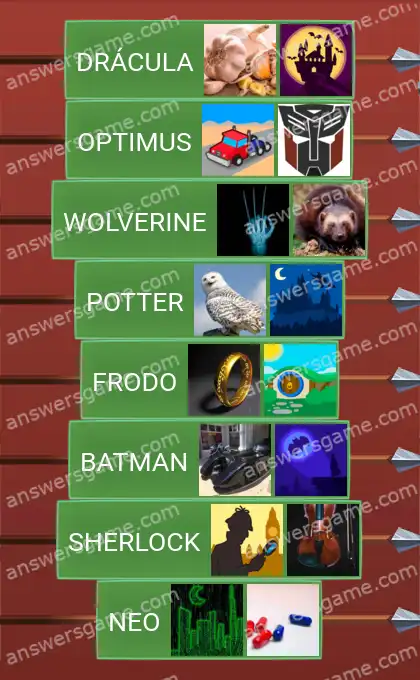 Respostas ao jogo Word Logic Castelo 3 Heróis e anti-heróis