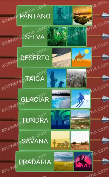 Respostas ao jogo Word Logic Castelo 3 Áreas naturais