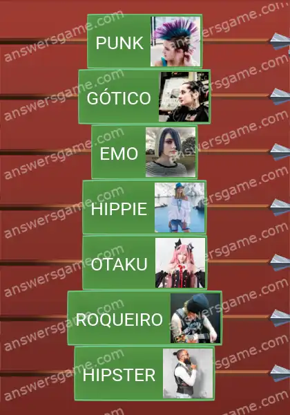 Respostas ao jogo Word Logic Castelo 3 Subculturas