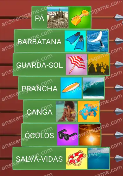 Respostas ao jogo Word Logic Castelo 3 Na praia