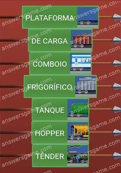 Respostas ao jogo Word Logic Castelo 3 Vagões ferroviários