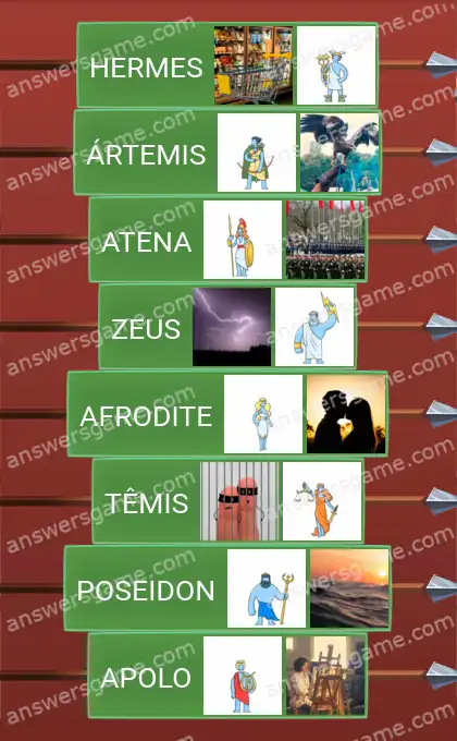 Respostas ao jogo Word Logic Castelo 3 Antigos deuses gregos