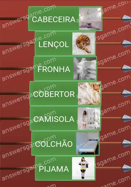 Respostas ao jogo Word Logic Castelo 3 Roupa de cama